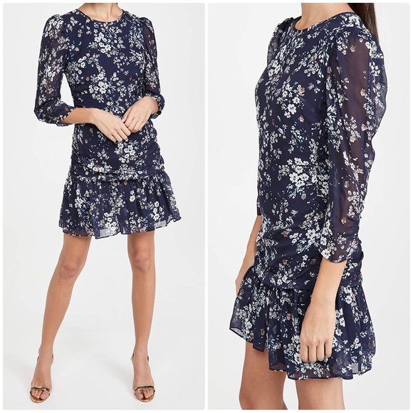Shoshanna Dresses & Skirts - Shoshanna ann metallic floral mini dress